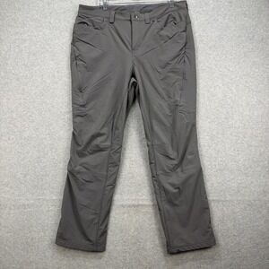 Duluth Trading Pants Women 16 36x31 Gray Stretch Nylon Fleece Lined Outdoor Work